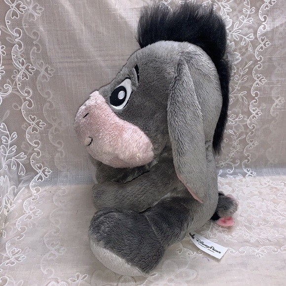 12" Disney Parks Big feet baby Eeyore grey donkey plush Winnie the Pooh - Picture 8 of 10